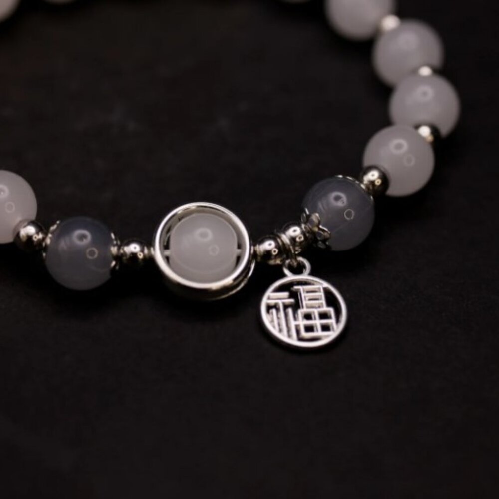 NWT: Grey Moonstone Crystal Blessing Bracelet